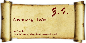 Zavaczky Iván névjegykártya