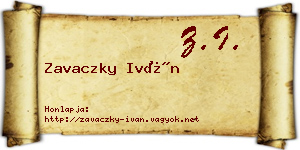 Zavaczky Iván névjegykártya